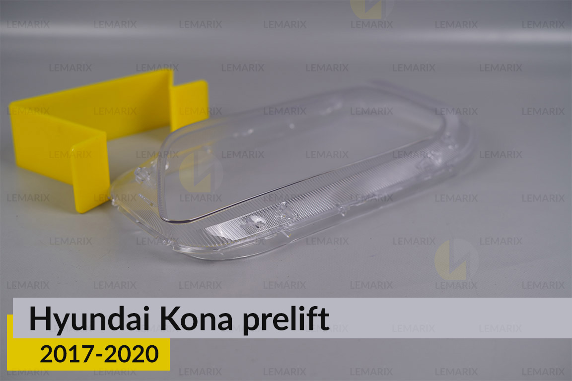 Скло фари Hyundai Kona (2017-2020) дорест ліве
