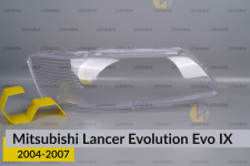 Стекло фары Mitsubishi Lancer Evolution Evo IX (2004-2007) правое