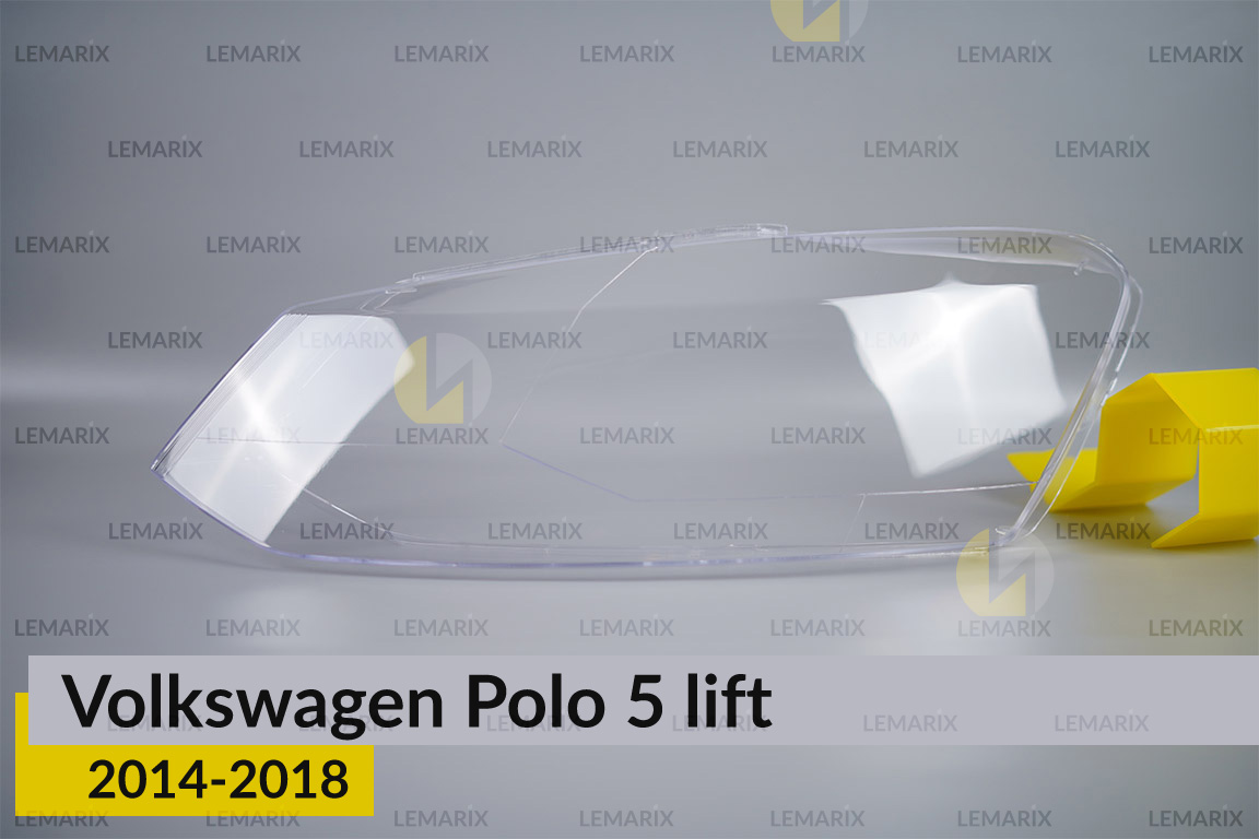 Скло фари VW Volkswagen Polo 5 (2014-2018) рест ліве