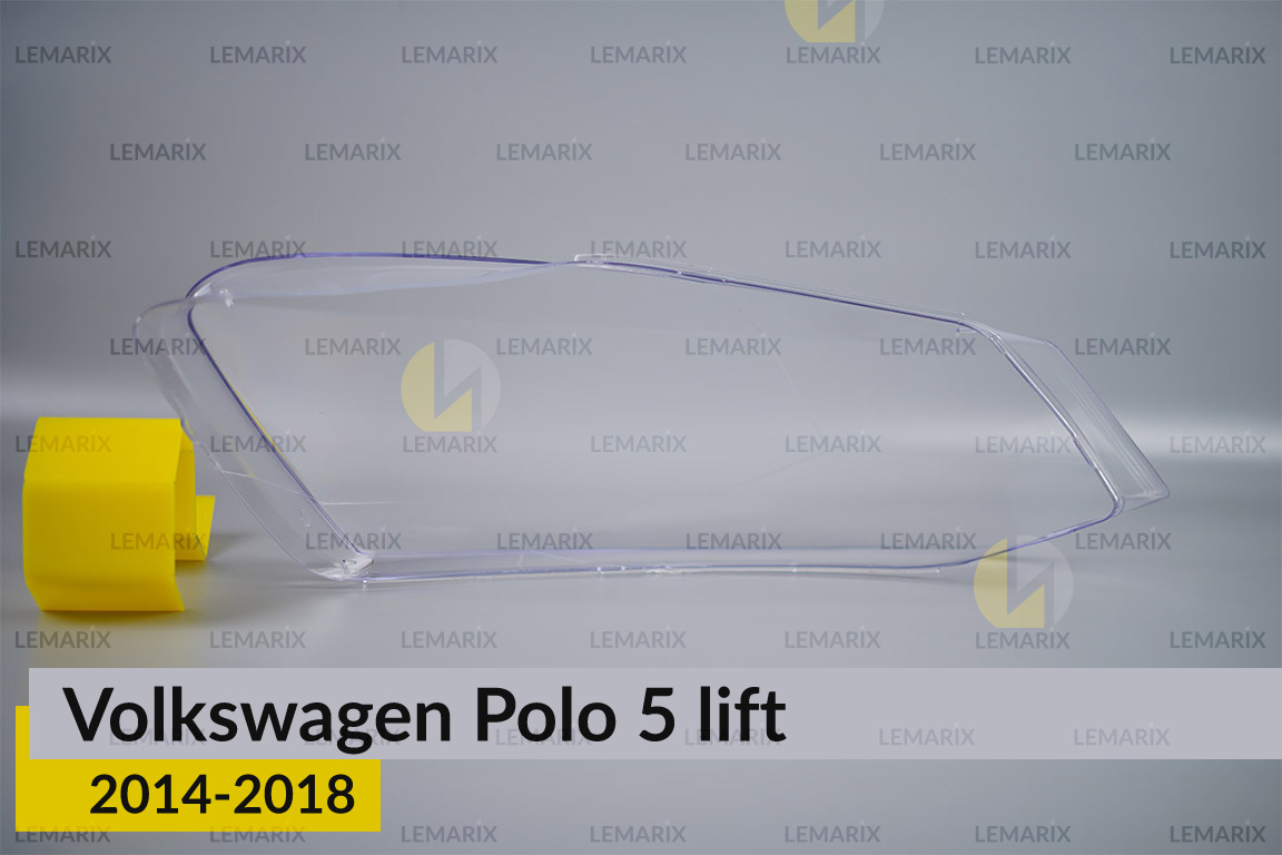 Скло фари VW Volkswagen Polo 5 (2014-2018) рест ліве