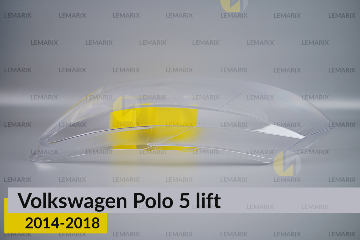 Скло фари VW Volkswagen Polo 5 (2014-2018) рест ліве
