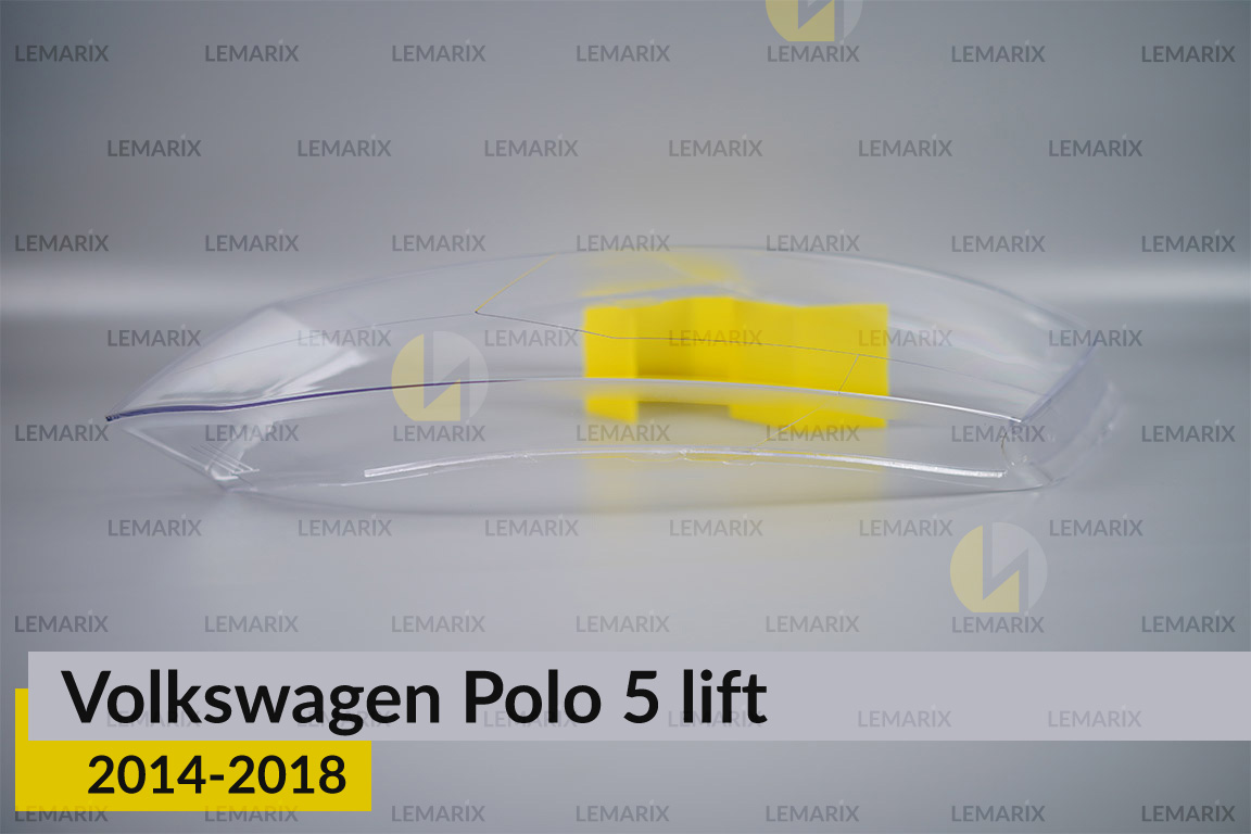 Скло фари VW Volkswagen Polo 5 (2014-2018) рест ліве