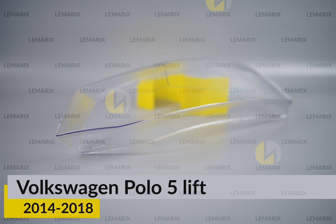 Скло фари VW Volkswagen Polo 5 (2014-2018) рест ліве