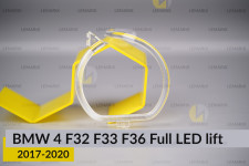 Кольцо световод фары BMW 4 F32 F33 F36 Full LED (2017-2020) рест малый внутренний Icon Light левый