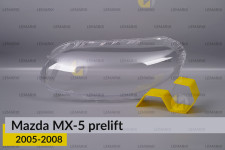 Стекло фары Mazda MX-5 (2005-2008) дорест левое
