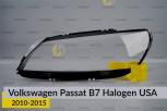 Скло фари VW Volkswagen Passat B7 USA Halogen (2010-2015) ліве