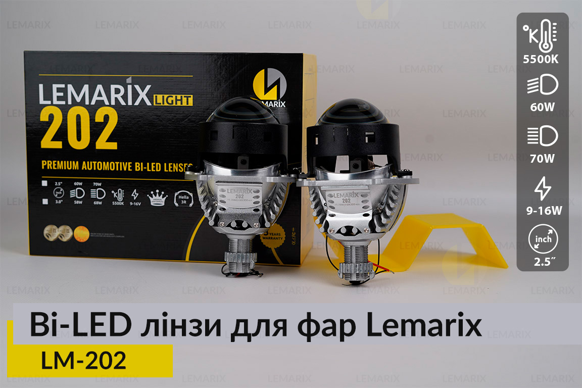 Автомобільні BI-LED лінзи в фари Lemarix 202-25