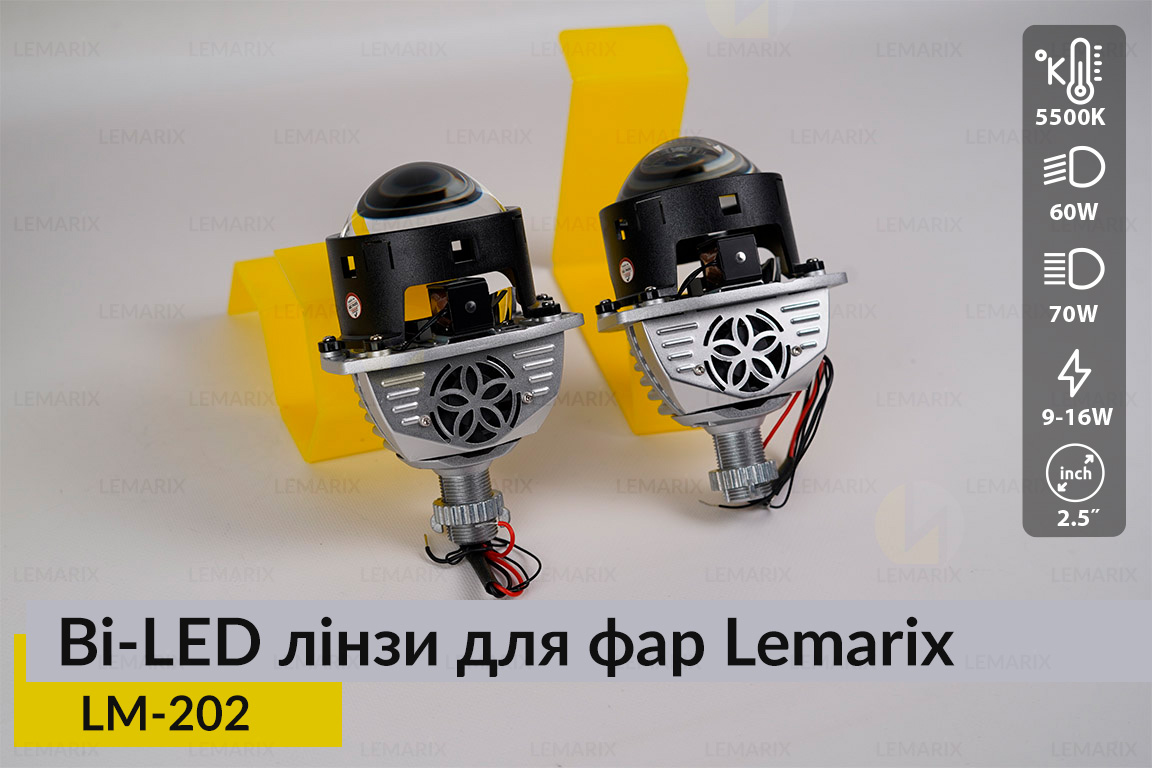 Автомобільні BI-LED лінзи в фари Lemarix 202-25