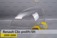 Скло фари Renault Clio (2000-2008) дорест/рест ліве