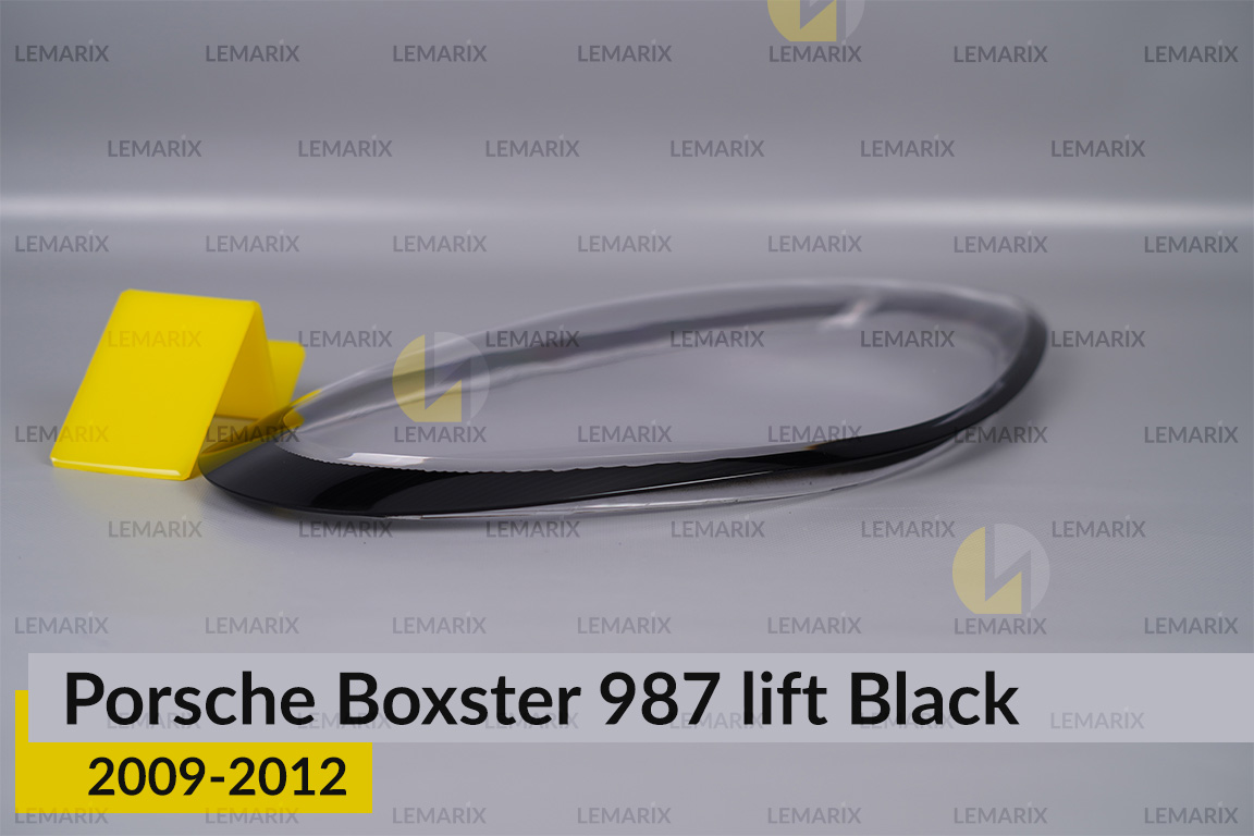 Скло фари Porsche Boxster 987 Black (2009-2012) рест праве
