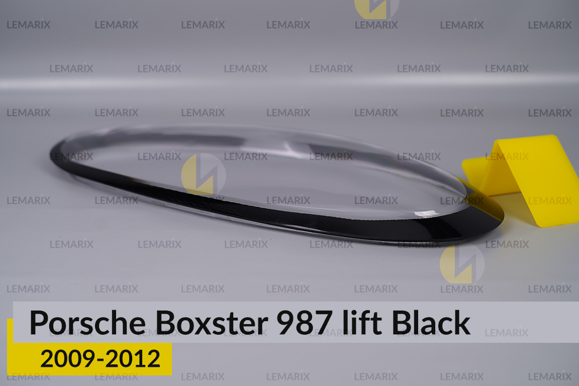 Скло фари Porsche Boxster 987 Black (2009-2012) рест праве
