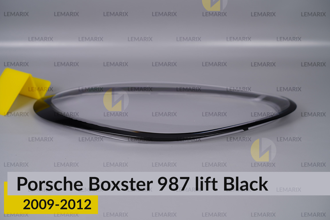 Скло фари Porsche Boxster 987 Black (2009-2012) рест праве