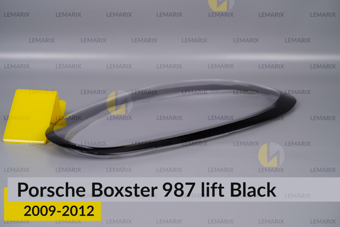 Скло фари Porsche Boxster 987 Black (2009-2012) рест праве