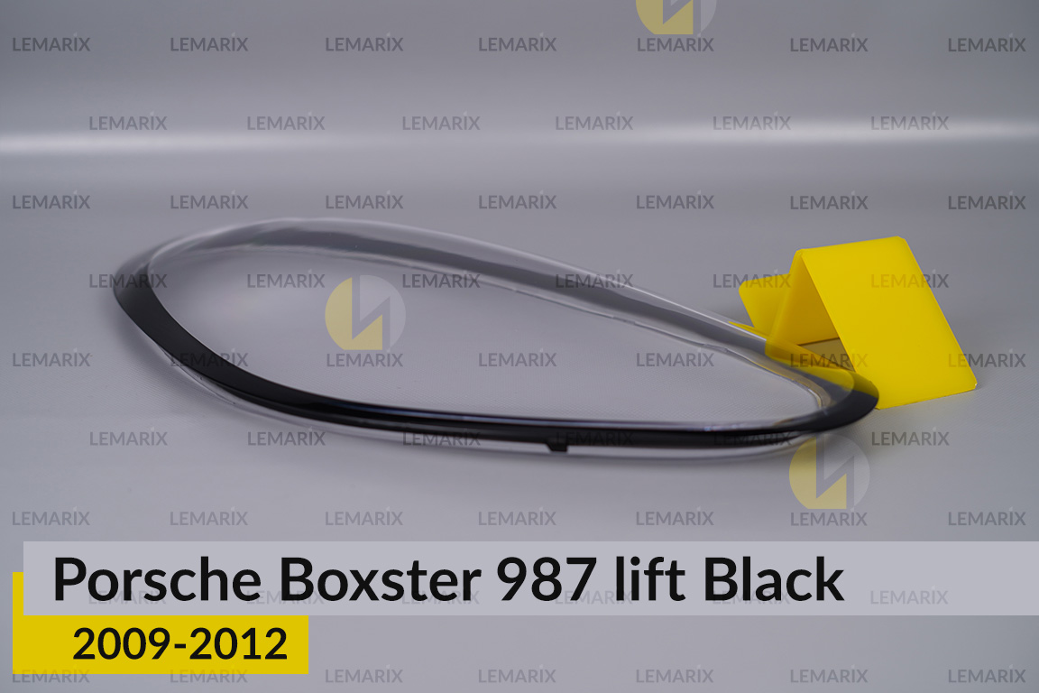 Скло фари Porsche Boxster 987 Black (2009-2012) рест праве