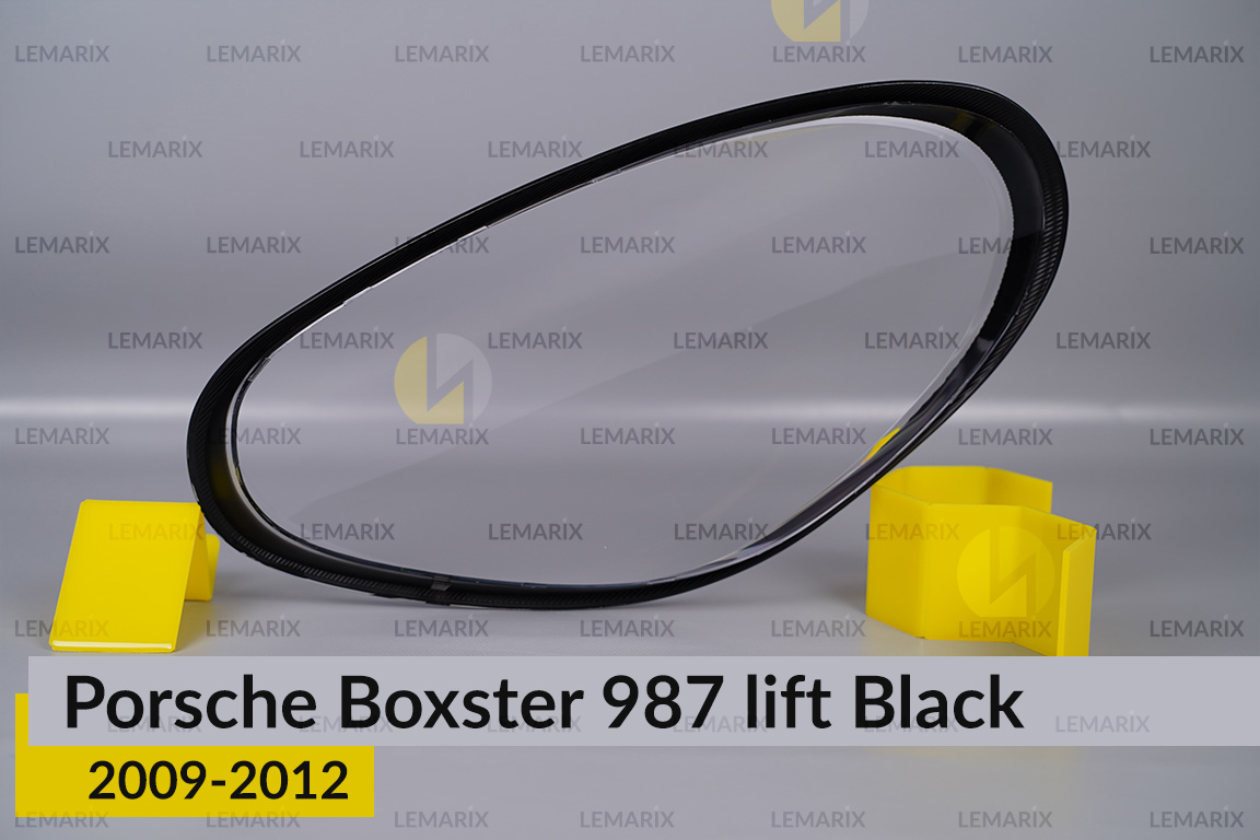 Скло фари Porsche Boxster 987 Black (2009-2012) рест праве