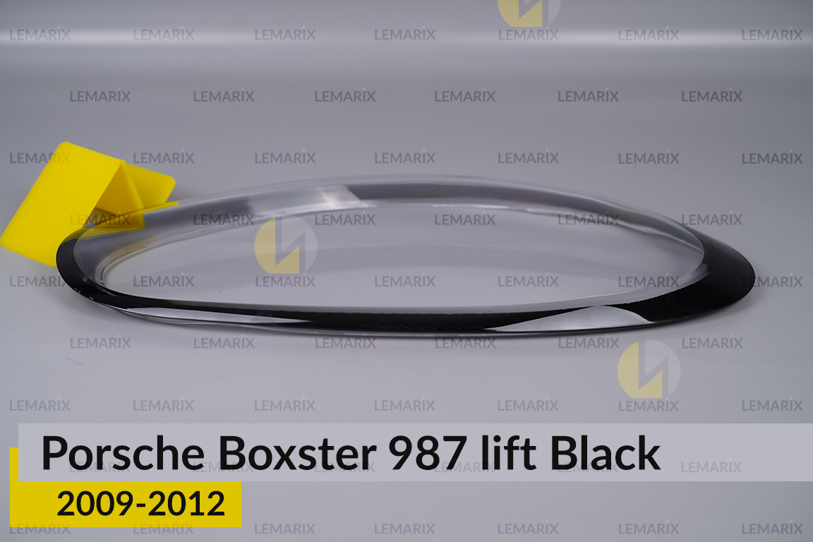 Скло фари Porsche Boxster 987 Black (2009-2012) рест праве