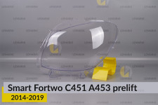 Скло фари Smart Fortwo C451 A453 (2014-2019) дорест ліве