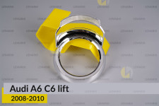 Хромована маска лінзи велика Audi A6 C6 (2008-2010) рест ліва