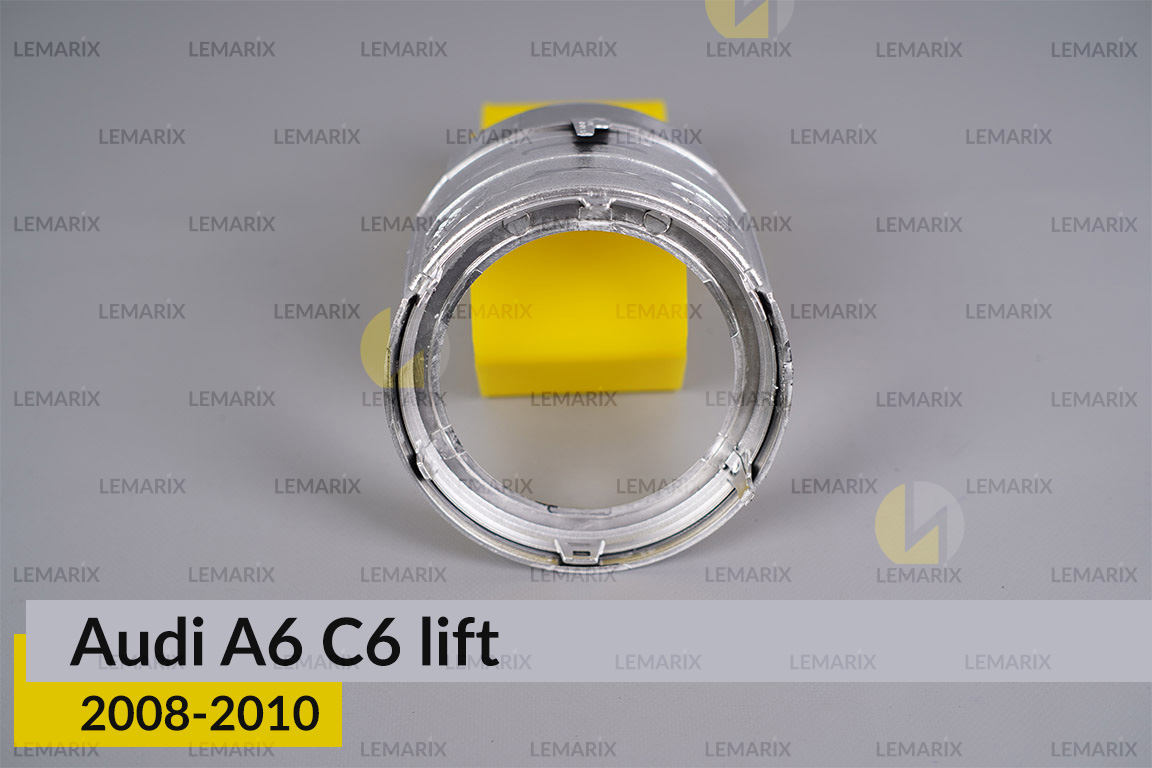 Хромована маска лінзи велика Audi A6 C6 (2008-2010) рест ліва