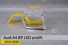 Хромована маска лінзи Audi A4 B9 LED (2015-2020) дорест права