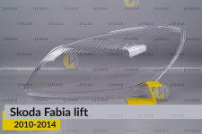Скло фари Skoda Fabia (2010-2014) рест ліве