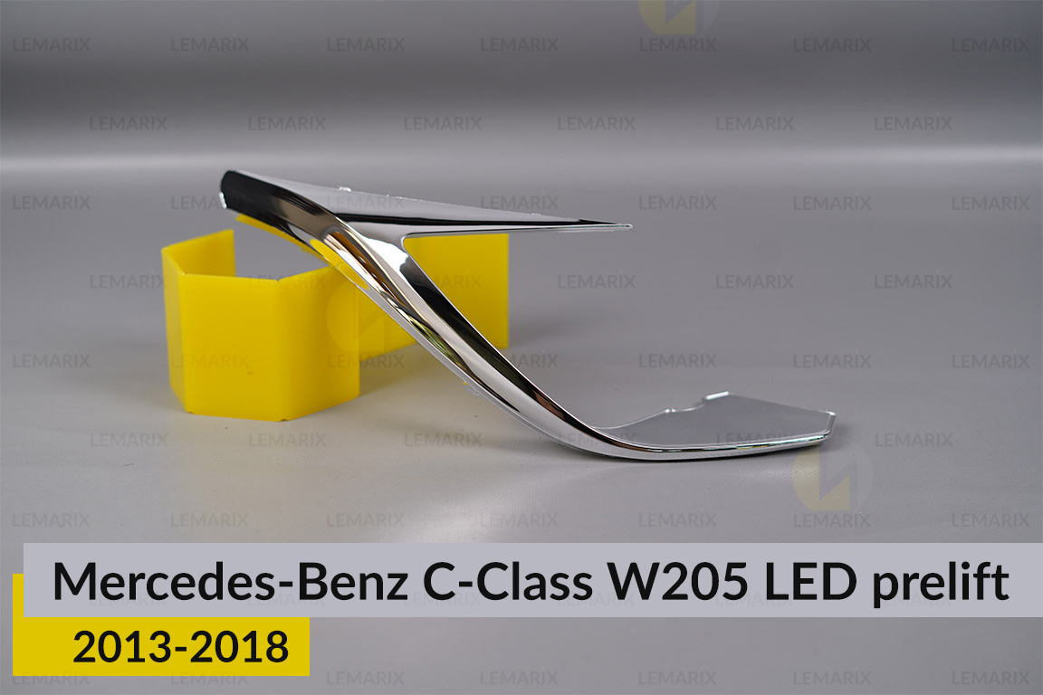 Хромована декоративна маска бокова Mercedes-Benz C-Class W205 LED (2013-2018) дорест права