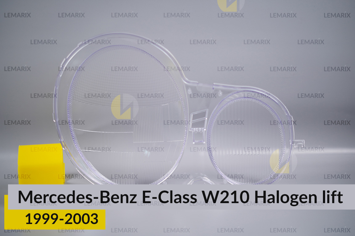 Скло фари Mercedes-Benz E-Class W210 Halogen (1999-2003) рест ліве