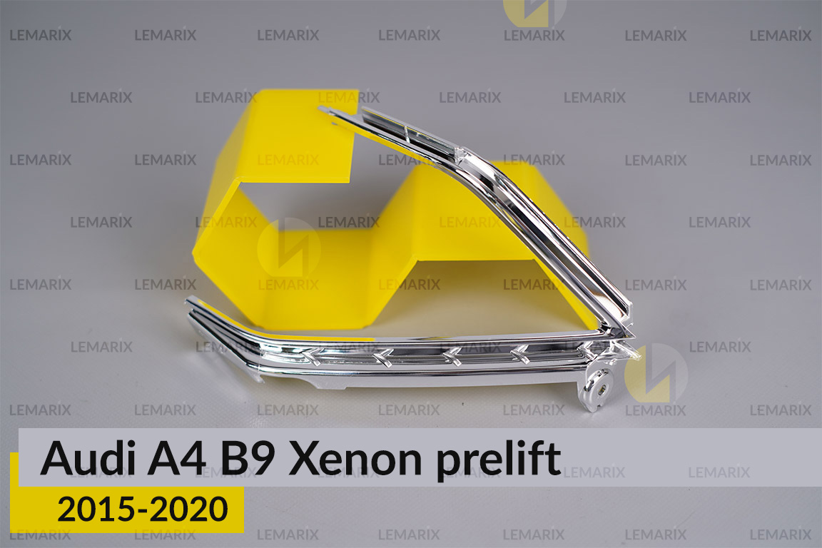 Хромована кутова маска Audi A4 B9 Xenon (2015-2020) дорест права