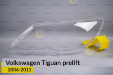 Скло фари VW Volkswagen Tiguan (2006-2011) дорест ліве