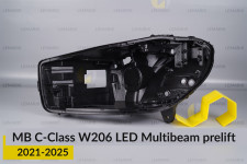 Корпус фары Mercedes-Benz C-Class W206 LED Multibeam (2021-2026) дорест левый