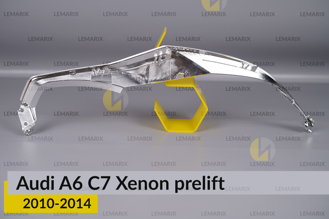 Хромована декоративна маска нижня Audi A6 C7 Xenon (2010-2014) дорест ліва