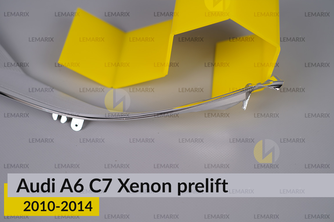 Хромована декоративна маска нижня Audi A6 C7 Xenon (2010-2014) дорест ліва