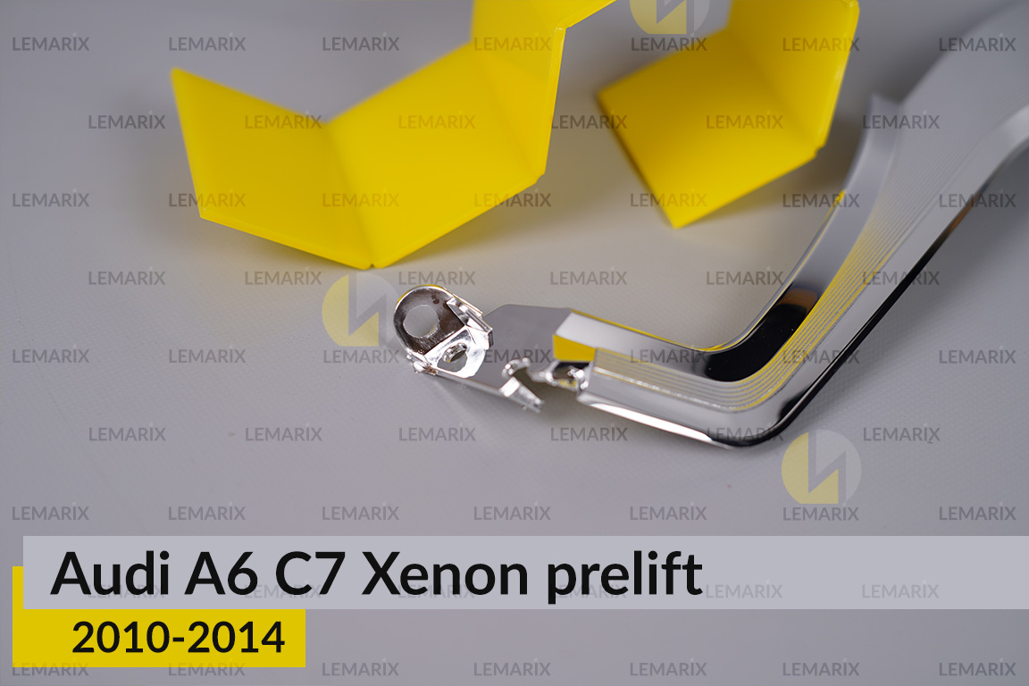 Хромована декоративна маска нижня Audi A6 C7 Xenon (2010-2014) дорест ліва