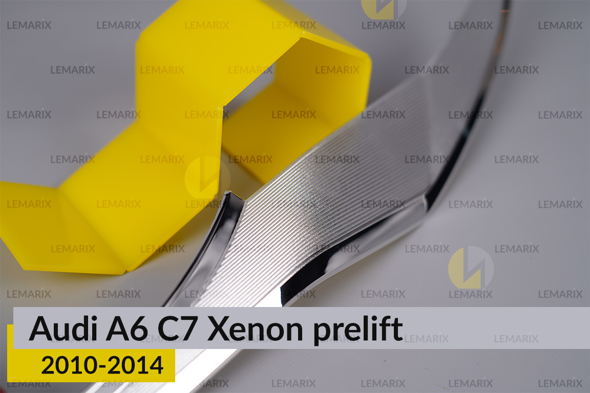 Хромована декоративна маска нижня Audi A6 C7 Xenon (2010-2014) дорест ліва