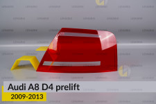 Скло заднього ліхтаря зовнішнє в крилі Audi A8 D4 (2009-2013) дорест праве