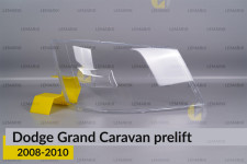 Скло фари Dodge Grand Caravan (2008-2010) дорест праве