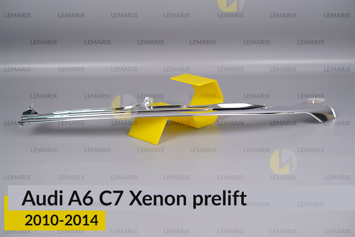 Хромована декоративна маска верхня Audi A6 C7 Xenon (2014-2018) рест ліва