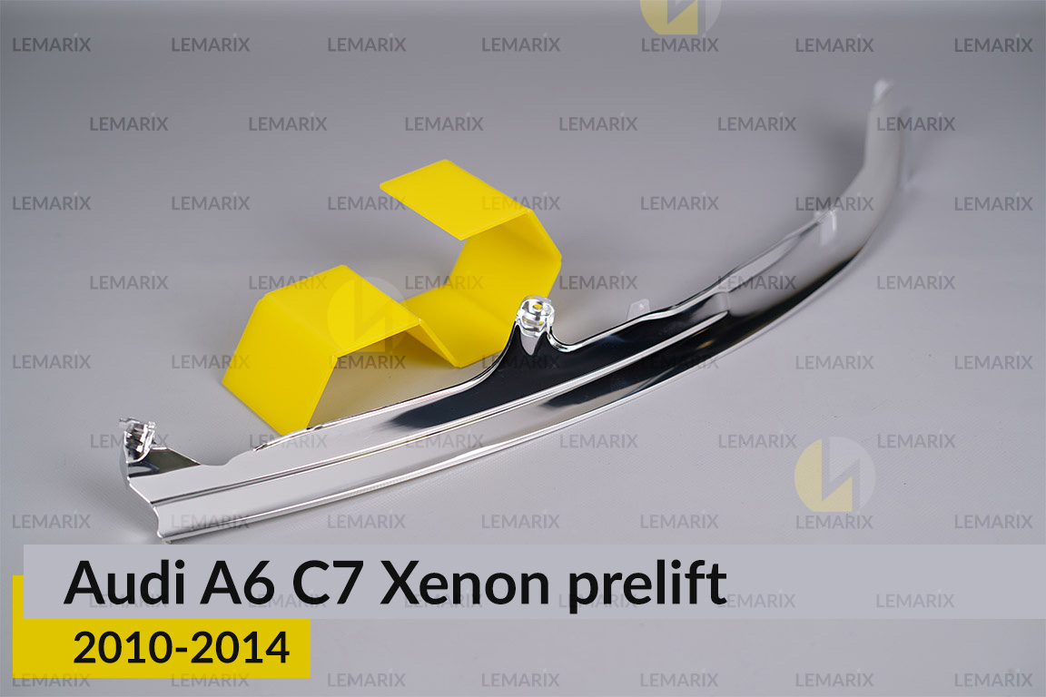 Хромована декоративна маска верхня Audi A6 C7 Xenon (2014-2018) рест ліва