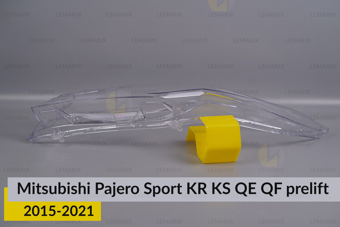 Скло фари Mitsubishi Pajero Sport KR KS QE QF (2015-2021) дорест ліве