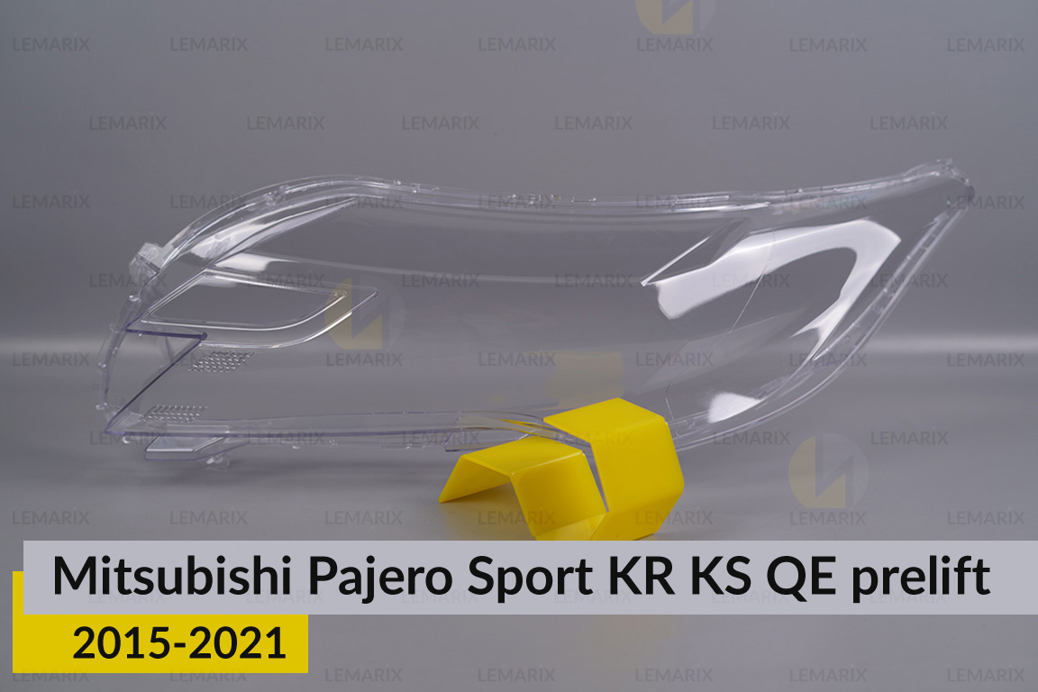 Скло фари Mitsubishi Pajero Sport KR KS QE QF (2015-2021) дорест ліве