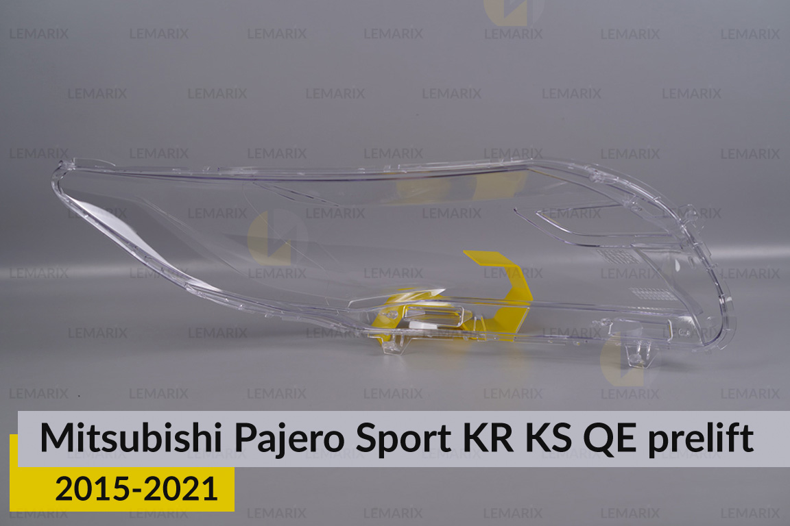 Скло фари Mitsubishi Pajero Sport KR KS QE QF (2015-2021) дорест ліве