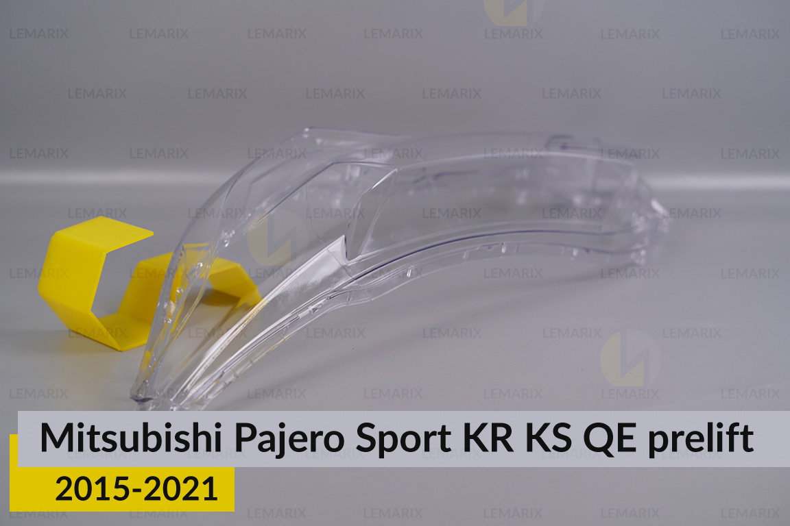 Скло фари Mitsubishi Pajero Sport KR KS QE QF (2015-2021) дорест ліве