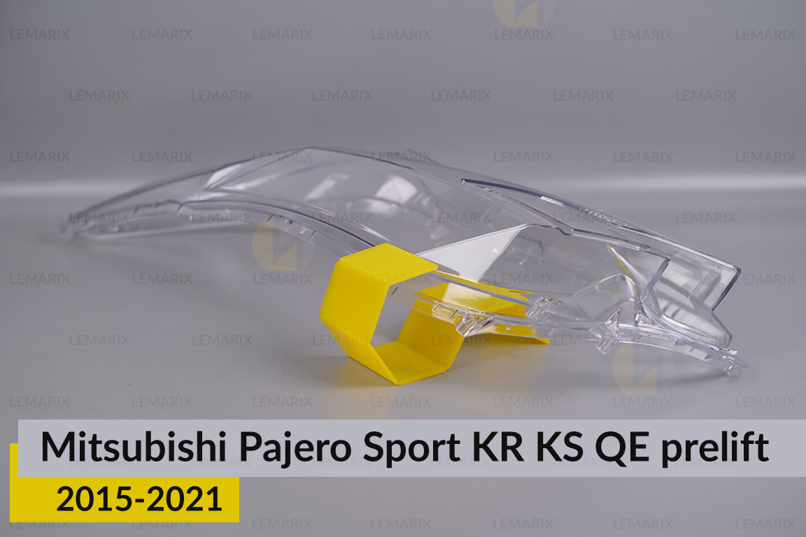 Скло фари Mitsubishi Pajero Sport KR KS QE QF (2015-2021) дорест ліве