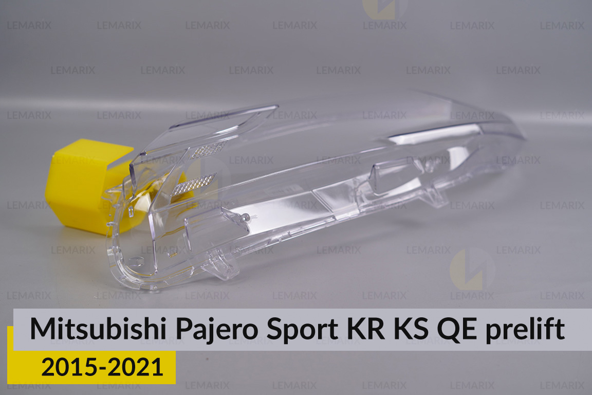 Скло фари Mitsubishi Pajero Sport KR KS QE QF (2015-2021) дорест ліве