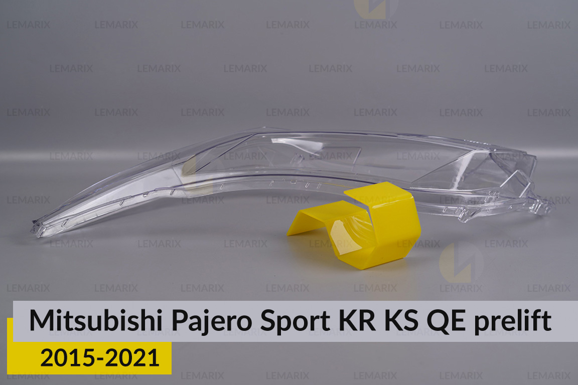 Скло фари Mitsubishi Pajero Sport KR KS QE QF (2015-2021) дорест ліве