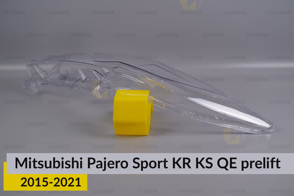 Скло фари Mitsubishi Pajero Sport KR KS QE QF (2015-2021) дорест ліве
