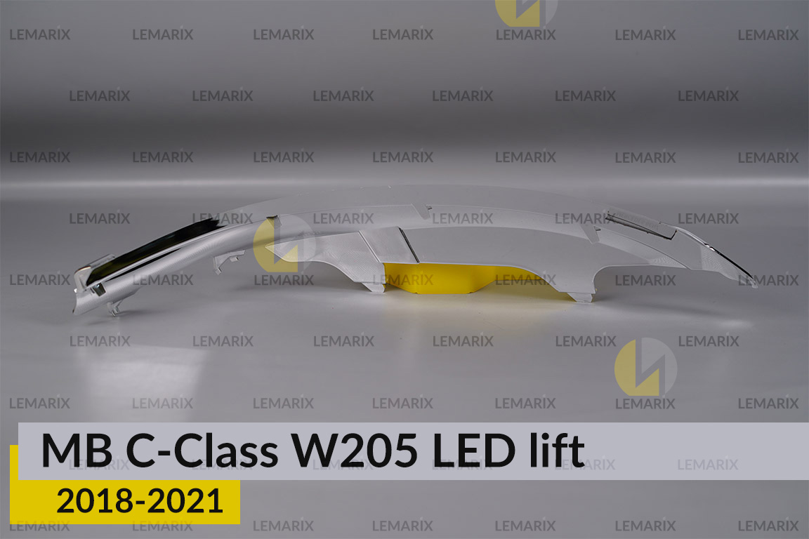 Хромована декоративна маска світловода Mercedes-Benz С-Class W205 LED (2018-2021) рест ліва