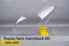 Скло фари Toyota Yaris Hatchback (2006-2009) рест ліве