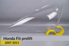Стекло фары Honda Fit (2007-2011) дорест левое