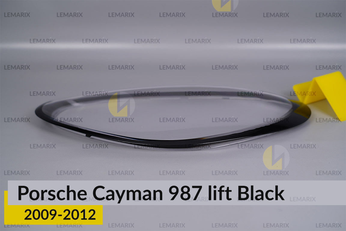 Скло фари Porsche Cayman 987 Black (2009-2012) рест ліве